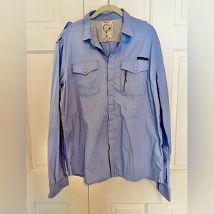 Diesel Military Utility Slim Fit Shirt Men’s XXL Light Blue Button-Up
